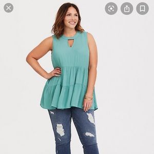 Seafoam Green hi-lo Surplice Tunic - Torrid